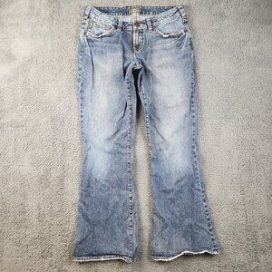 Vanity Blue Low-Rise Boot Flare Jeans Women's 28 Y2K Curvy Fit Vintage Y2K Denim